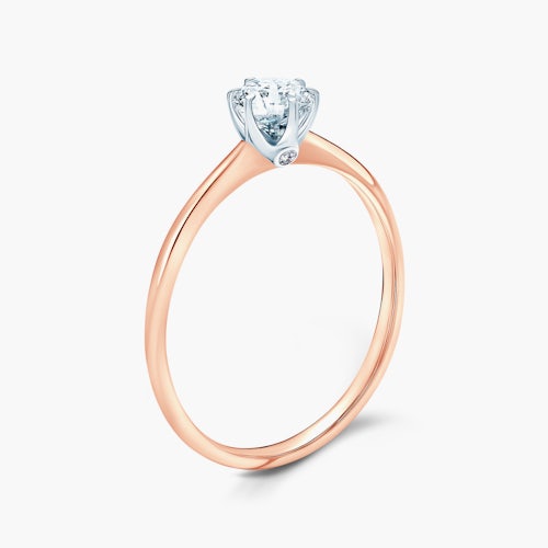 Pierścionek zaręczynowy The Journey: dwukolorowe złoto, diament laboratoryjny